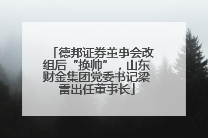 德邦证券董事会改组后“换帅”，山东财金集团党委书记梁雷出任董事长